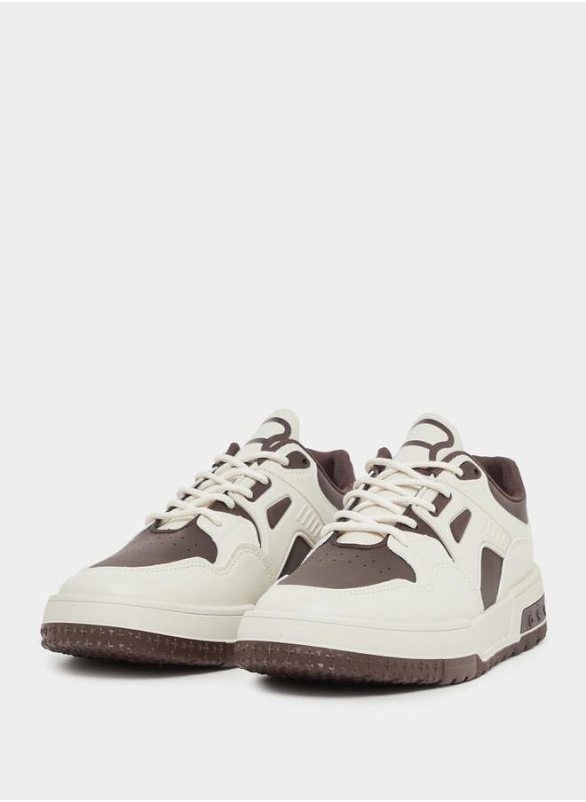 Styli Color Block Platform Sole Lace Up Sneakers  - Image 2