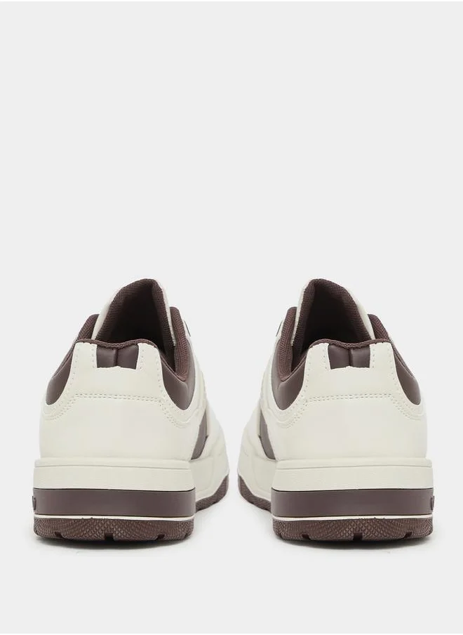 Styli Color Block Platform Sole Lace Up Sneakers