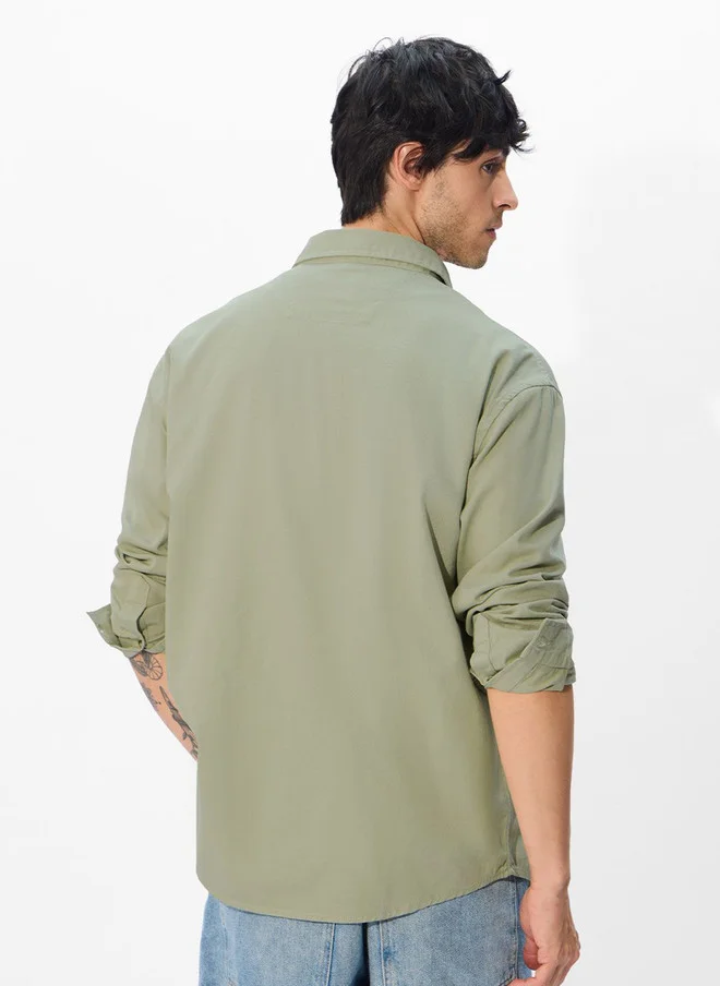 The Souled Store  The Souled Store Men's Relaxed Fit Printed Green Shirt  | Best Price UAE