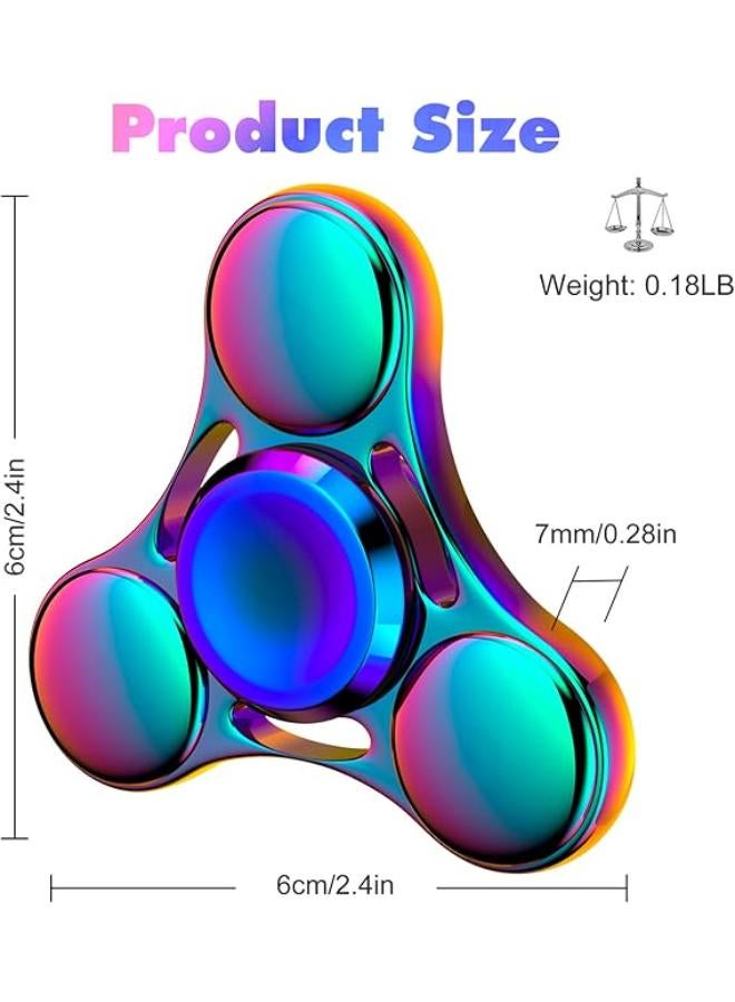 Fidget Spinners Toy, 2-5 Min Spins Time Stainless Steel R188 Bearing Metal Fidget Spinner, EDC ADHD Stress Anxiety Relieves, Fidget Spinner Toys for Kids and Adults (Colorful) - Image 2