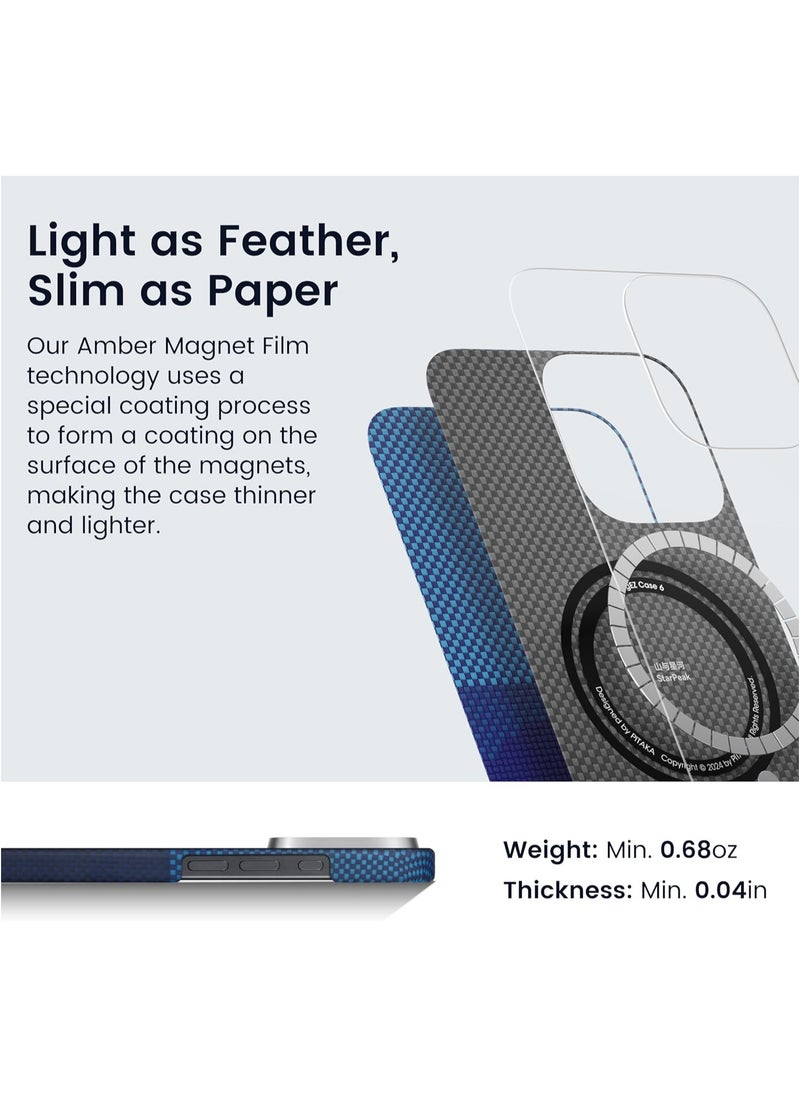 PITAKA - pitaka for iPhone 16 Pro Max Case Compatible with MagSafe, Thin & Light Case iPhone 16 Pro Max with a Caseless Feel, 1500D Aramid Fiber Woven [Tactile Woven Case-Over The Horizon] - Image 1
