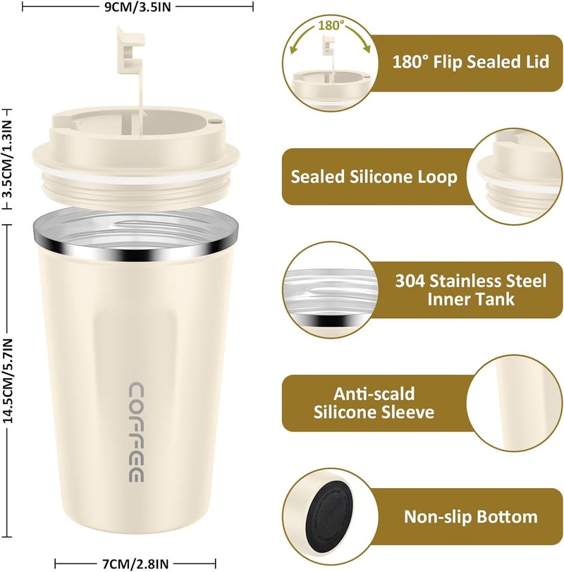 CS COSDDI 12 oz Stainless Steel Vacuum Insulated Tumbler - Coffee Travel Mug Spill Proof with Lid - Coffee Cups for Keep Hot/Ice Coffee,Tea and Beer - Image 3