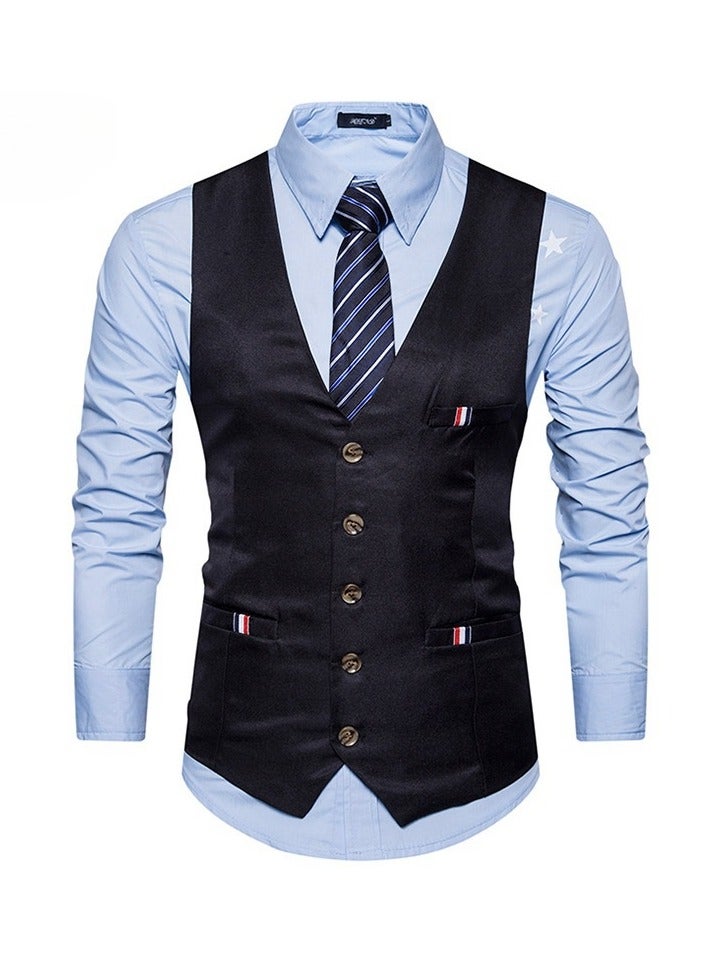 KUYING New Fashionable Herringbone Patterned Suit Vest  - Image 1