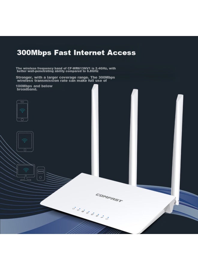 Comfast Cf-wr613n High-power Smart 300m Wireless Router, Home Whole-house Wifi Signal, Wall-penetrating, Stable Transmission In Urban Areas And Highways - Image 4