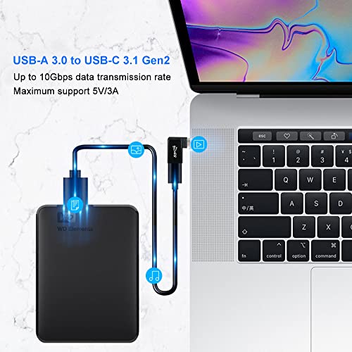 Mepsies USB C to USB 3.0 Adapter 90 Degree (3 Pack), USB-A 3.0 Female to USB-C 3.1 Male Right Angle OTG Adapter Compatible with MacBook Pro, iPhone 17/16/15, iPad, Samsung Galaxy, Type-C Phones, Laptops - Image 3
