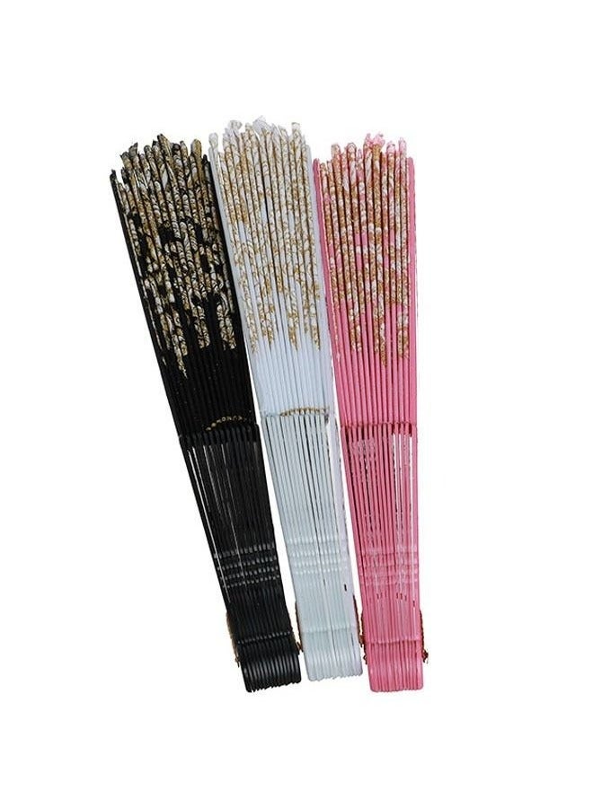 Unewshi Chinese Style Hot Stamping Fan Printing Folding Fan Hanfu Performance Dance Craft Fan(Pink) - Image 4