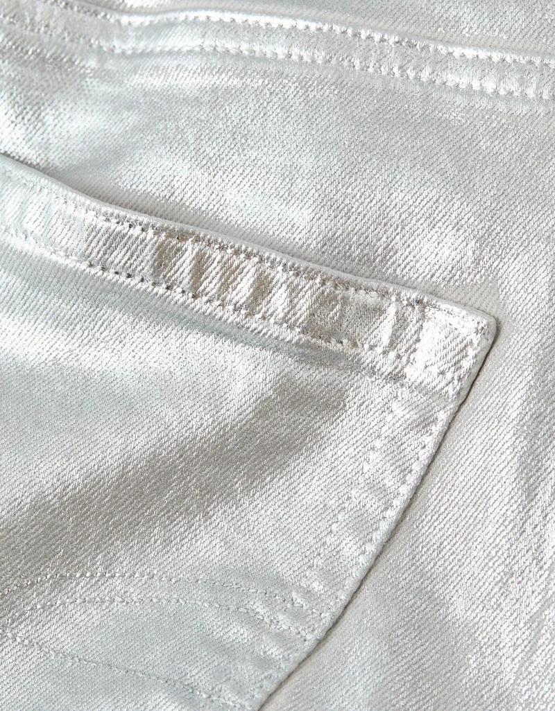 American Eagle  AE Stretch Metallic Super High-Waisted Baggy Straight Jean for Women | Best Price UAE