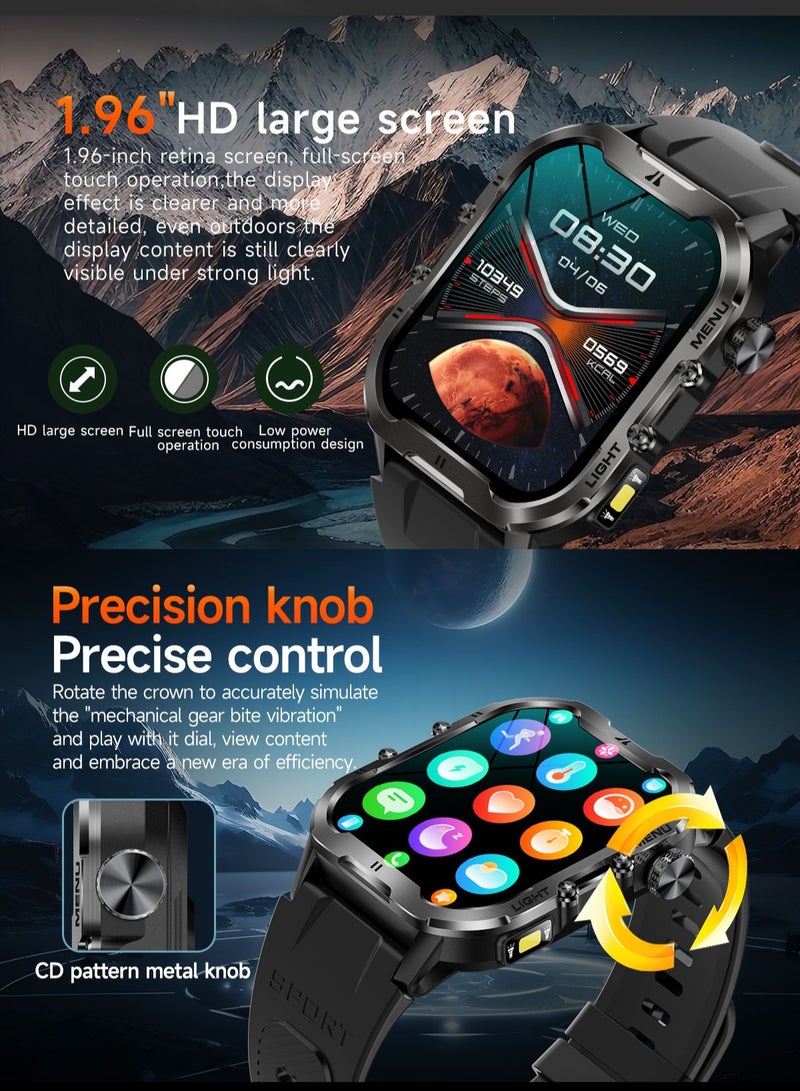 RollsTimi  Men's Bluetooth Smartwatch, 1.96 Inch High Definition Touch Screen, Multiple Sports Mode, Smart Voice Assistant, Health Reminder, A Variety Of Personalized Theme Dial Wallpaper, SMS Quick Reply, RT T26 - Image 3