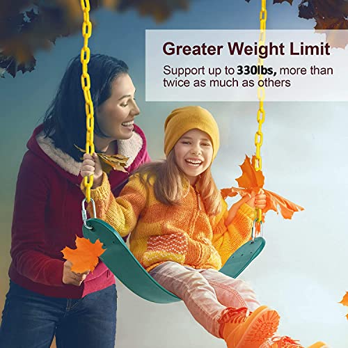 REZNOR Flexible Swing Seat Set for Kids/Adults Outdoor Park Garden Tree Backyard with 60” Plastic Coated Chain, Weight Support Upto 150kg, Yellow - Image 5