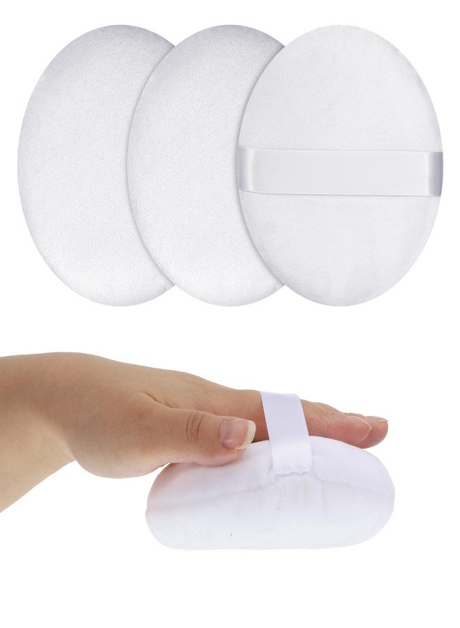 Jeffdad مجموعة جيفداد من 3 قطع من إسفنجات بودرة الجسم مقاس 5 بوصات، إسفنجات تثبيت بودرة مخملية فائقة النعومة، إسفنجات مكياج دائرية كبيرة قابلة للغسل للمكياج الرطب والجاف للوجه والجسم، ومزج كريم الأساس البودرة (أبيض) - Image 1