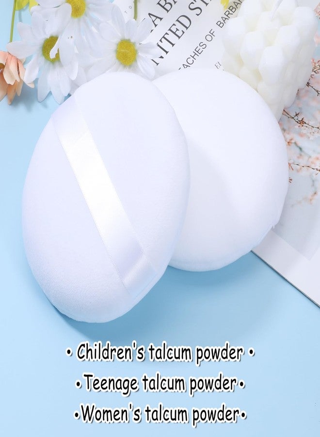 Jeffdad مجموعة جيفداد من 3 قطع من إسفنجات بودرة الجسم مقاس 5 بوصات، إسفنجات تثبيت بودرة مخملية فائقة النعومة، إسفنجات مكياج دائرية كبيرة قابلة للغسل للمكياج الرطب والجاف للوجه والجسم، ومزج كريم الأساس البودرة (أبيض) - Image 5