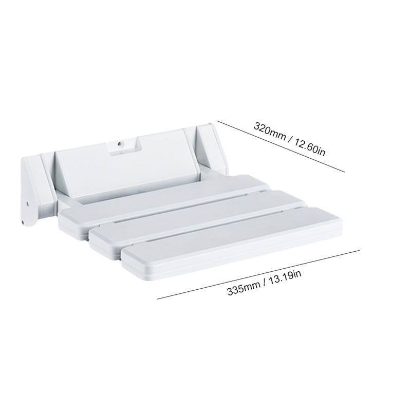 Wall Mounted Bathroom Foldable Stool 220 Lbs Bearing Weight Non-slip Folding Shower Seat Entryway Stool Bench Wall Bath Seat for Elderly Pregnant Women Patients - Image 3