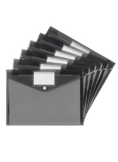 Generic 6 Pack Plastic Envelopes Poly Envelopes, Clear Document Folders Plastic File Folders for Home Work Office Organization, Letter Size/A4 Size(Dark Grey)  - Image 1