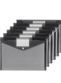 Generic 6 Pack Plastic Envelopes Poly Envelopes, Clear Document Folders Plastic File Folders for Home Work Office Organization, Letter Size/A4 Size(Dark Grey)  - Image 2