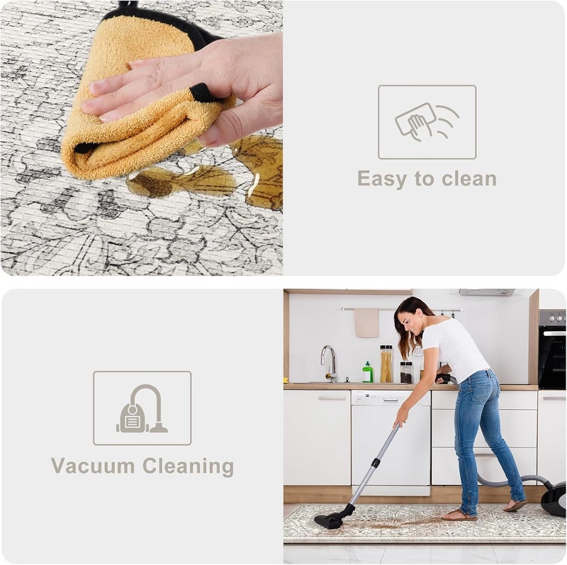 KIMODE Kitchen Mats Cushioned Anti Fatigue, 20"x47"+20"x32" Farmhouse Kitchen Rugs Sets of 2, Non Slip Kitchen Mats for Floor, Padded Kitchen Floor Mats for Sink, Laundry, Desk Grey - Image 5