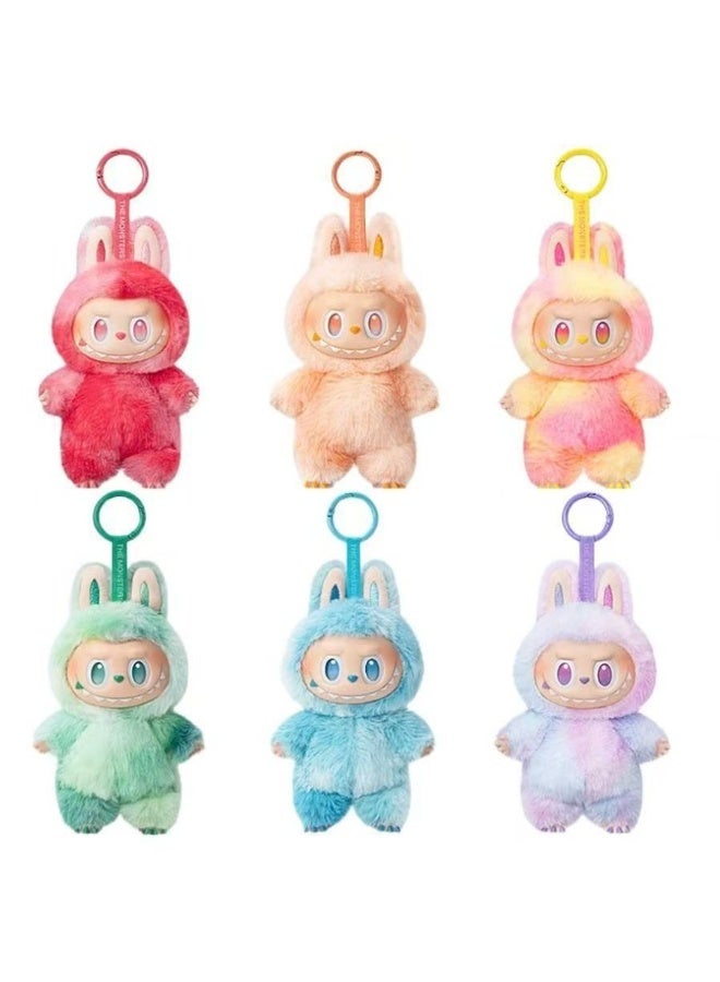 general Labubu third-generation front high-energy vinyl face pendant heart macaron doll blind box - Image 1