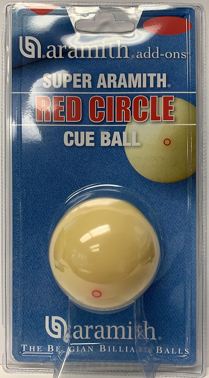 2-1/4" Regulation Size Billiard/Pool Ball: Red Circle Champion Cue Ball