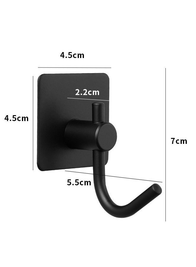 4-Piece Stainless Steel Coat And Robe Hook Black 4.5x4.5x5.5cm - Image 2