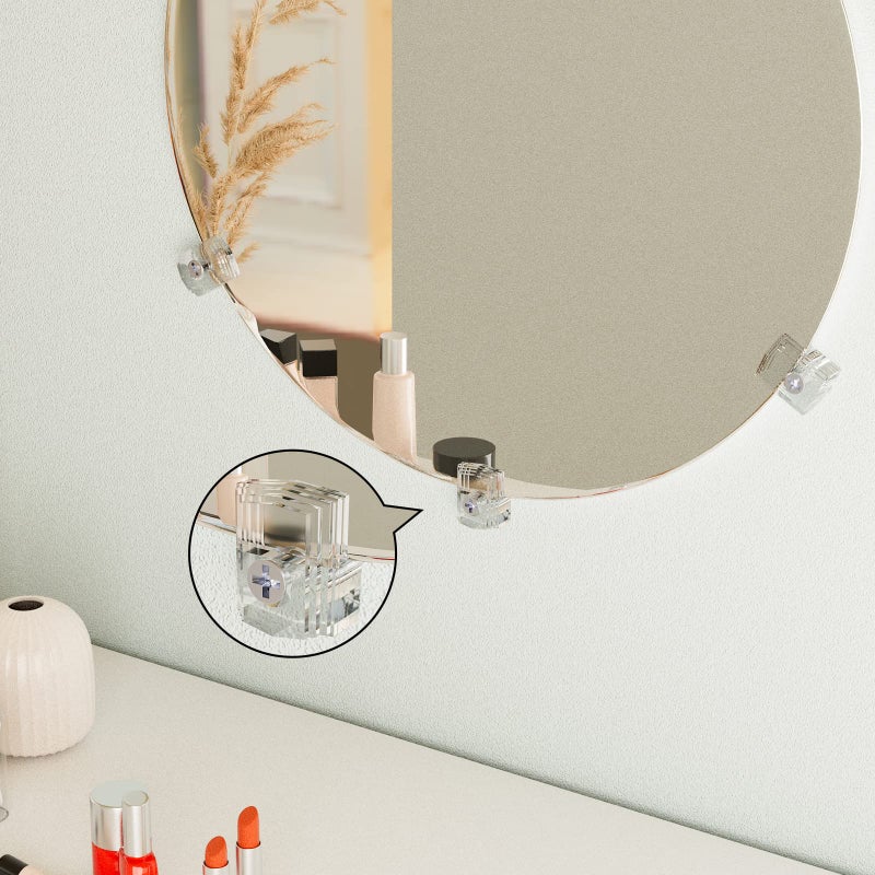BAGTeck Mirror Holder Kit - 22 Crystal Clear Plastic Clips, Glass Retainer Clips, Hanging Kit with Screws and Fixed Mirror Box Door - Image 2
