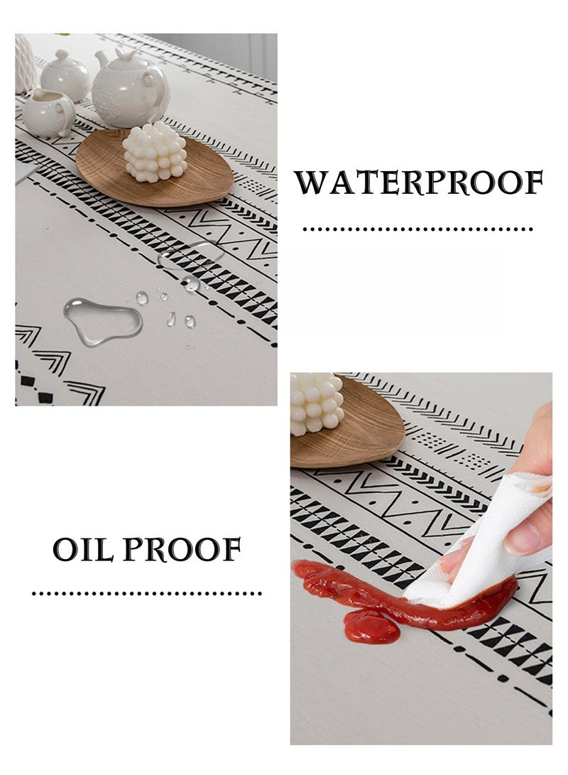 LEOKOR Waterproof TPU Film Tablecloth With Tassel,Oil-Proof Spill-Proof Rectangle Tablecloth,Wipeable Tablecloth Cover,140x200CM - Image 3