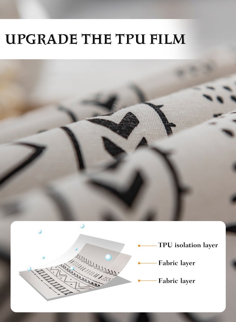 LEOKOR Waterproof TPU Film Tablecloth With Tassel,Oil-Proof Spill-Proof Rectangle Tablecloth,Wipeable Tablecloth Cover,140x200CM - Image 5