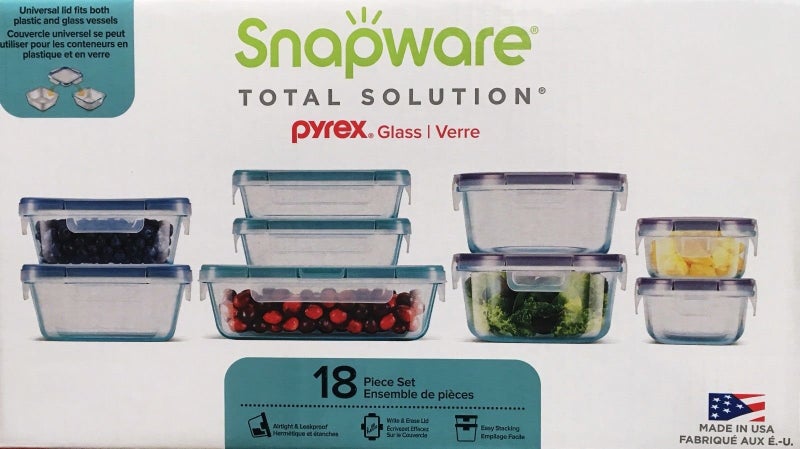 Snapware 18-piece Pyrex Glass Food Storage Set (Purple & Blue) - Image 1