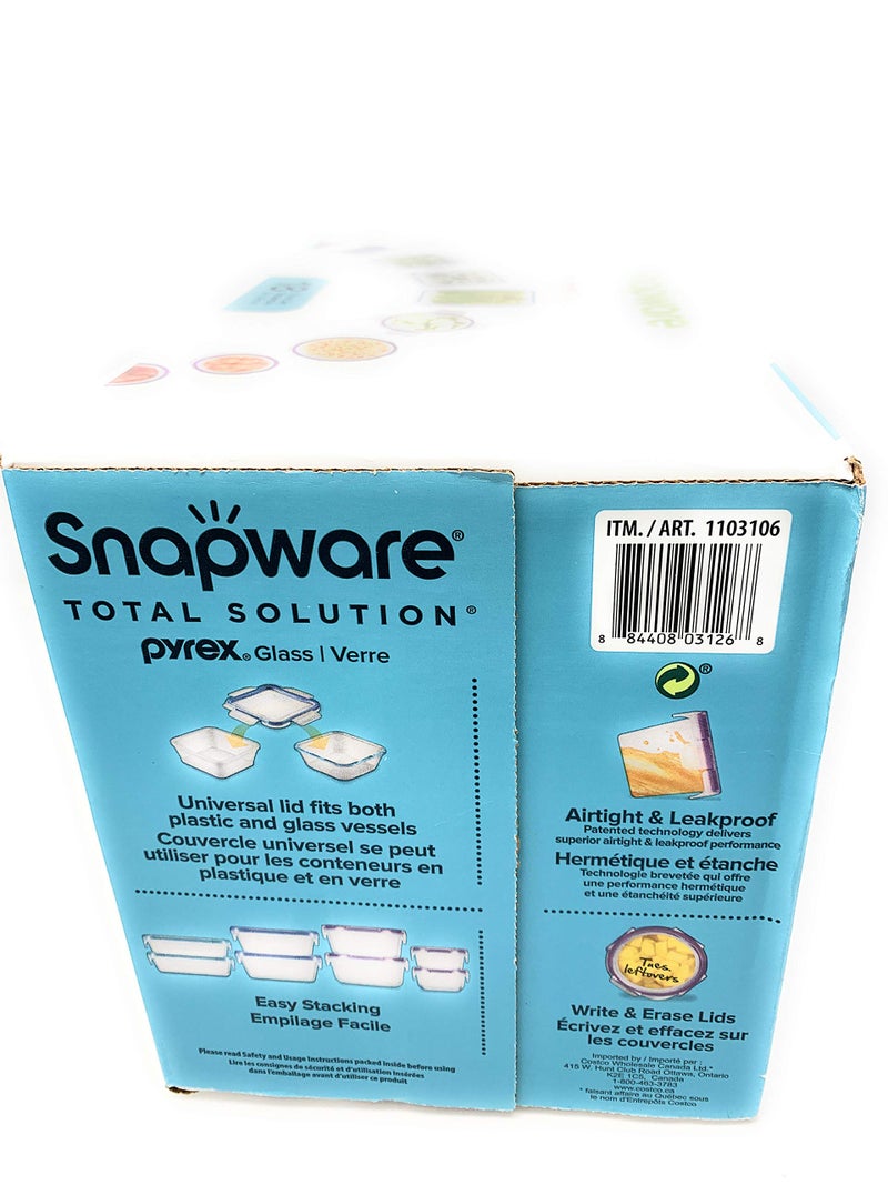 Snapware 18-piece Pyrex Glass Food Storage Set (Purple & Blue) - Image 4