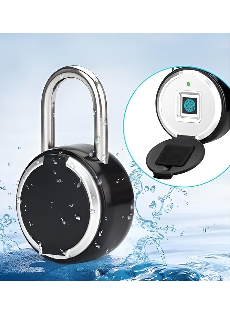 قفل بصمة الإصبع، قفل ذكي للباب بدون مفتاح USB قابل لإعادة الشحن، IP55 مقاوم للماء بتقنية البلوتوث، قفل بصمة الإصبع، بيومترية  - Image 1