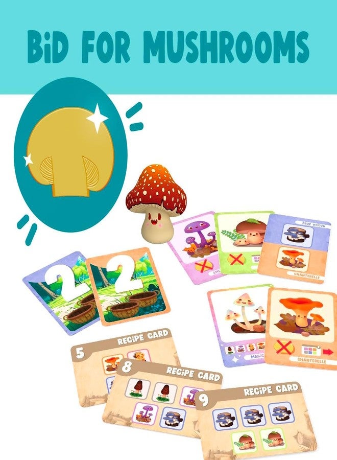 Gamewright - A Bunch of Fun Guys - Strategic Mushroom Foraging Card Game, Ages 8+, 2-4 Players - Image 2