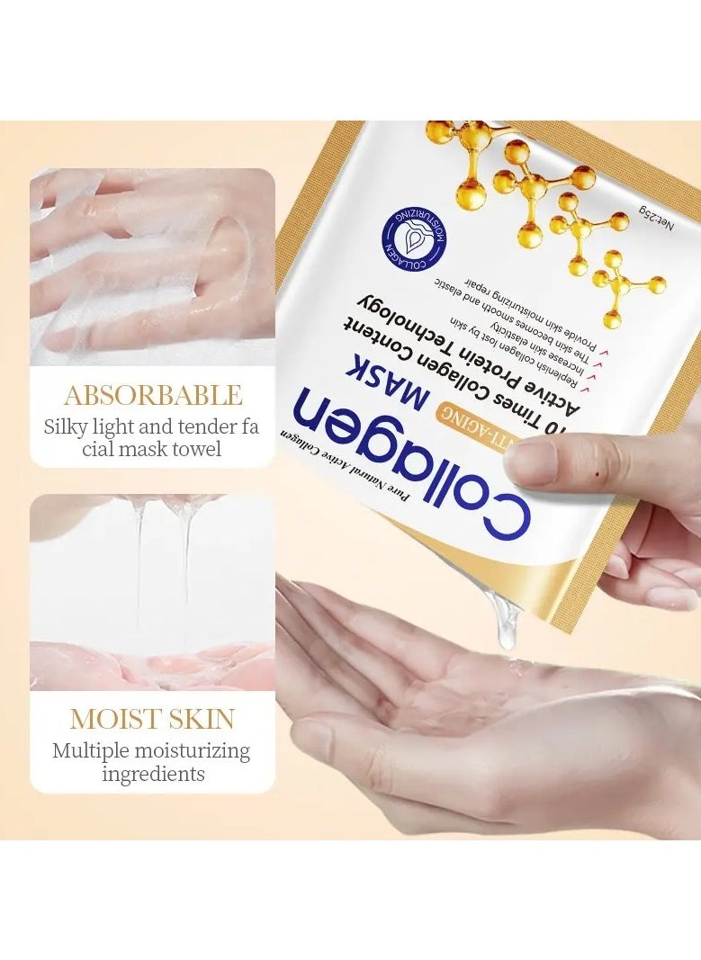 SADOER - 2 Sheet Mask, Firming Daily Face Mask Peptides For Wrinkles & Dark Spots, Hydrating And Moisturizing, Keep Skin Moist And Smooth, Soothing Damaged Skin And Increase Skin - Image 1