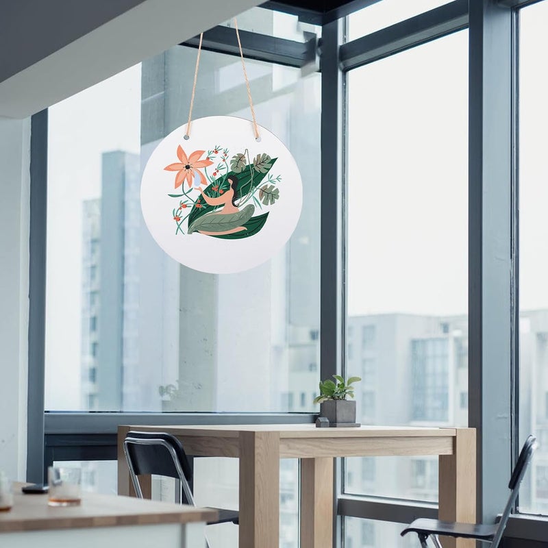 COHEALI 2pcs Round Sublimation Wood Plaques Blank Hanging Signs for DIY Crafts Home Decor Farmhouse Rustic Door Decoration - Image 2