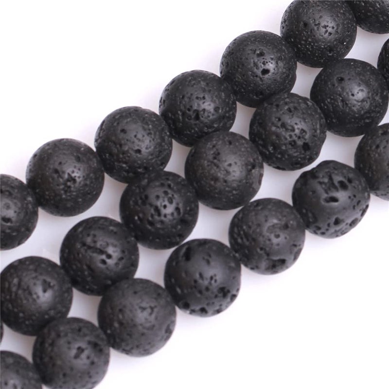 JOE FOREMAN 16mm Round Lava Rock Beads Black Beads for Jewelry Making Natural Gemstones and Crystals Beads Semi Precious 15