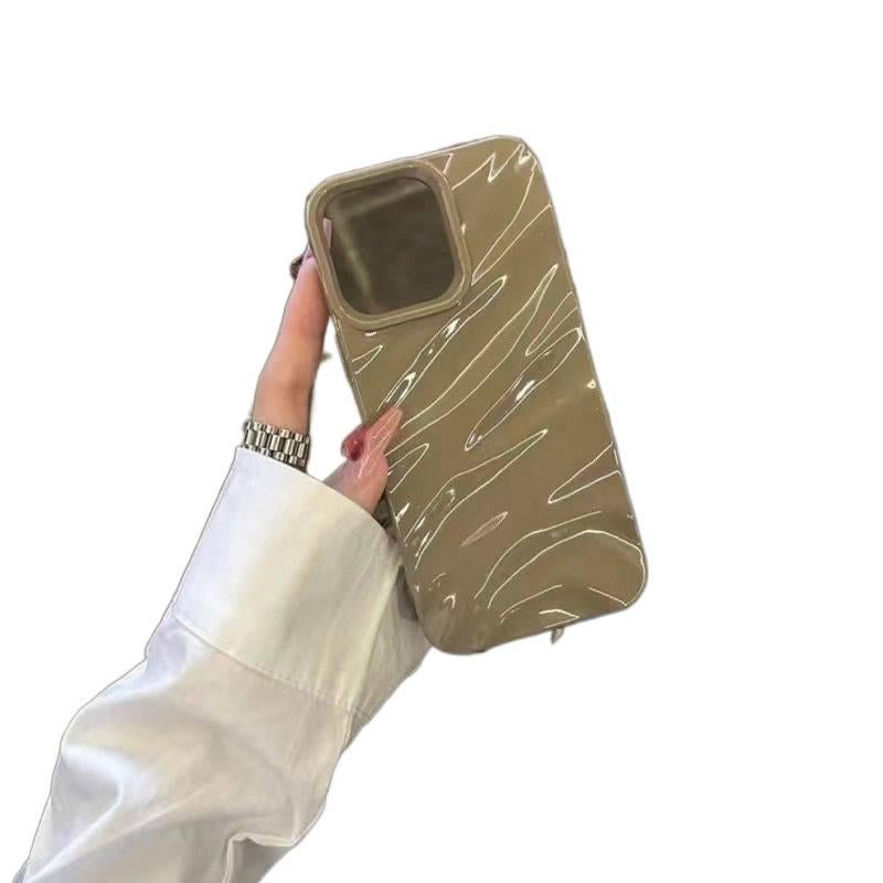 غطاء واقي | Milk Coffee Brown | سيليكون | لون سادة | نسيج مجعد | مقاوم للصدمات لـ iPhone 17 / 17 Air / 17 Pro / 17 Pro Max - Image 1