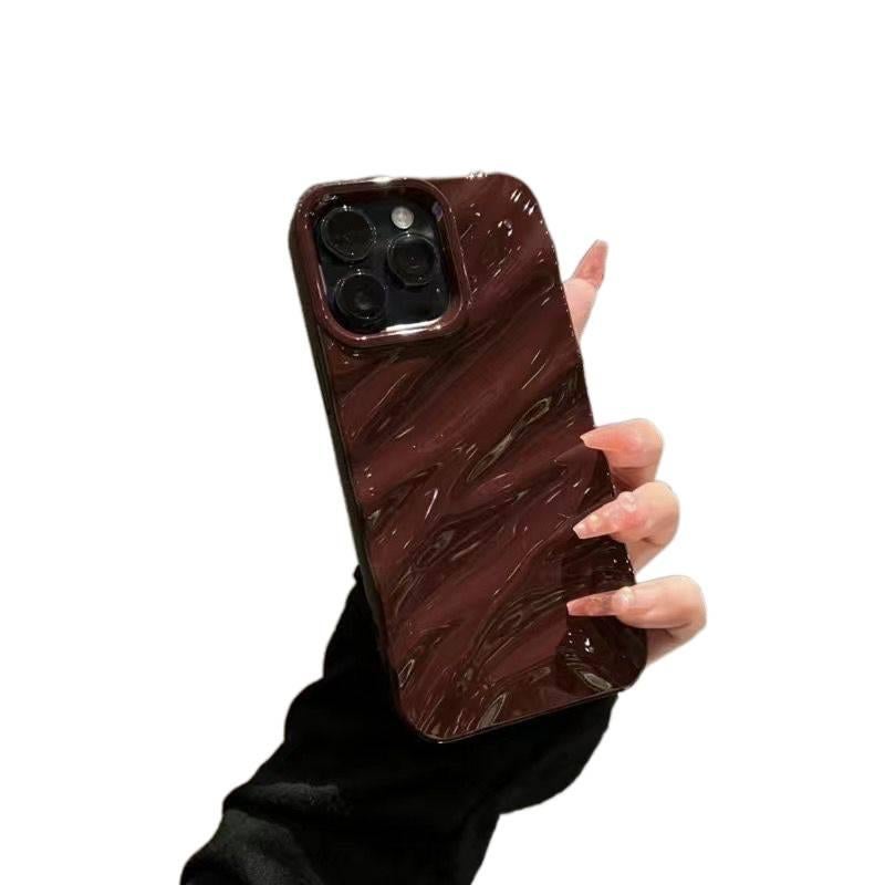غطاء واقي | Milk Coffee Brown | سيليكون | لون سادة | نسيج مجعد | مقاوم للصدمات لـ iPhone 17 / 17 Air / 17 Pro / 17 Pro Max - Image 4