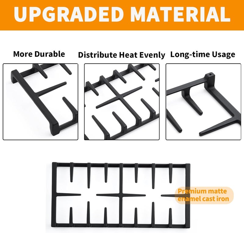 atgestore Upgraded WB31X27150 Center Grate Replacement for GE Stove Parts JXGRATE1 WB31X24737 General Electric Gas Range Grate Cast Iron Surface Burner Grate GE Cooktop Parts Stove Top Grate 1Pcs - Image 3