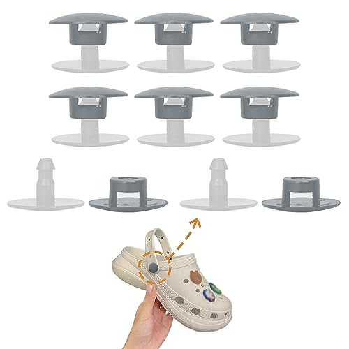 KOTESLLOE 8 Sets Replacement Rivets for Croc, Replacement Parts for Croc, Accessories Help You Repair Instead Replace a New Pair of Croc, Rivets for Croc Strap Replacement, Grey - Image 1
