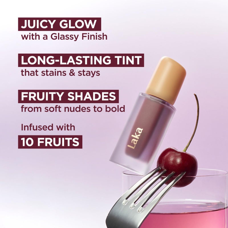 Laka Fruity Glam Tint, 4.5g/0.15oz, Glowing Lip Stain with Wide Color Spectrum, Hydrating & Lightweight Texture, Buildable Color, Non-Sticky, Vegan, K-Beauty (#103 Humming) - Image 3