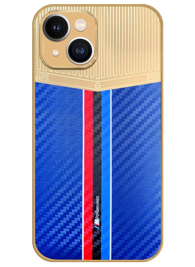 CATANES iPhone 13 Luxury Gold Plated Case Hybrid Electroplated Frame Back Cover with Carbon Fiber Pattern  - Image 5