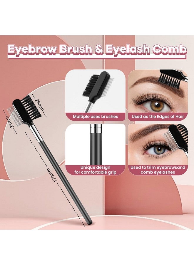 start makers Eyebrow Brush Eyelash Comb Start Makers 6Pcs Folding Eyelash Comb Separator Mascara Brush Eyelash Curler Eye Makeup Brushes Professional Grooming Makeup Sets - Image 3