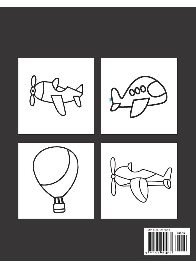Airplane Coloring Book: Fun And Education For Helicopters, Baloons And Planes Lovers, Special Designs For Girls And Boys, Perfect Gift For Kids  - Image 2