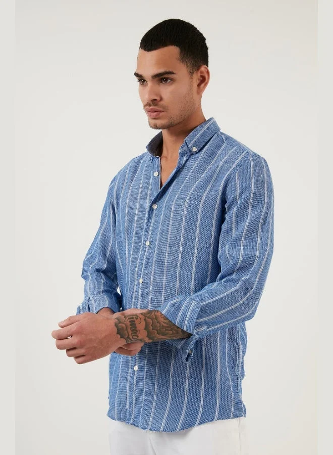 Buratti  Buratti Cotton Striped Regular Fit Button-down Collar Shirt Men's SHIRT CF21S112480 for Men | Best Price UAE