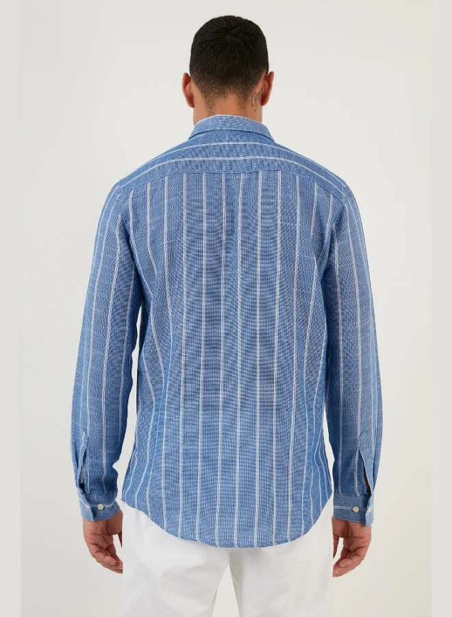 Buratti  Buratti Cotton Striped Regular Fit Button-down Collar Shirt Men's SHIRT CF21S112480 for Men | Best Price UAE