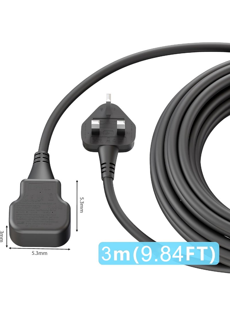 Rock Pow 1 Way Extension Cord 3m Long &Thick Electric Cable Industrial Black Power Strip for Lengthen Power to Outdoor Garden/Indoor Utility Room/Workshop 13A 3250W 3m  - Image 2