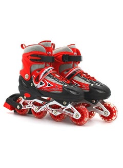 EASY FUTURE Inline Skates Adjustable Size Roller Skates with Flashing Wheels for Outdoor Indoor Children Skate Shoes for Boys and Girls Red Colour  - Image 5