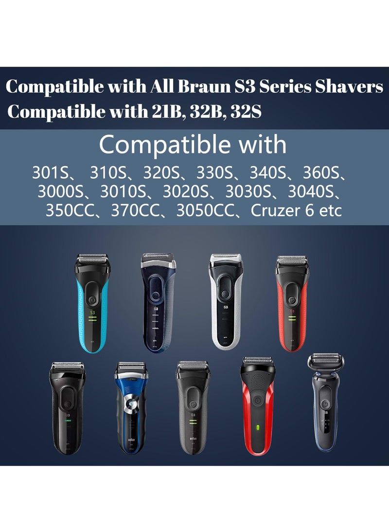 SYOSI رأس بديل لحلاقة متوافق مع جميع ماكينة حلاقة براون سلسلة 3 رأس حلاقة للرجال ماكينة حلاقة كهربائية رأس حلاقة لاسلكي يناسب 21B 3000s 3010s 3040s 3050cc 300S 310S 320S 330S 340S 360S 380S - Image 2