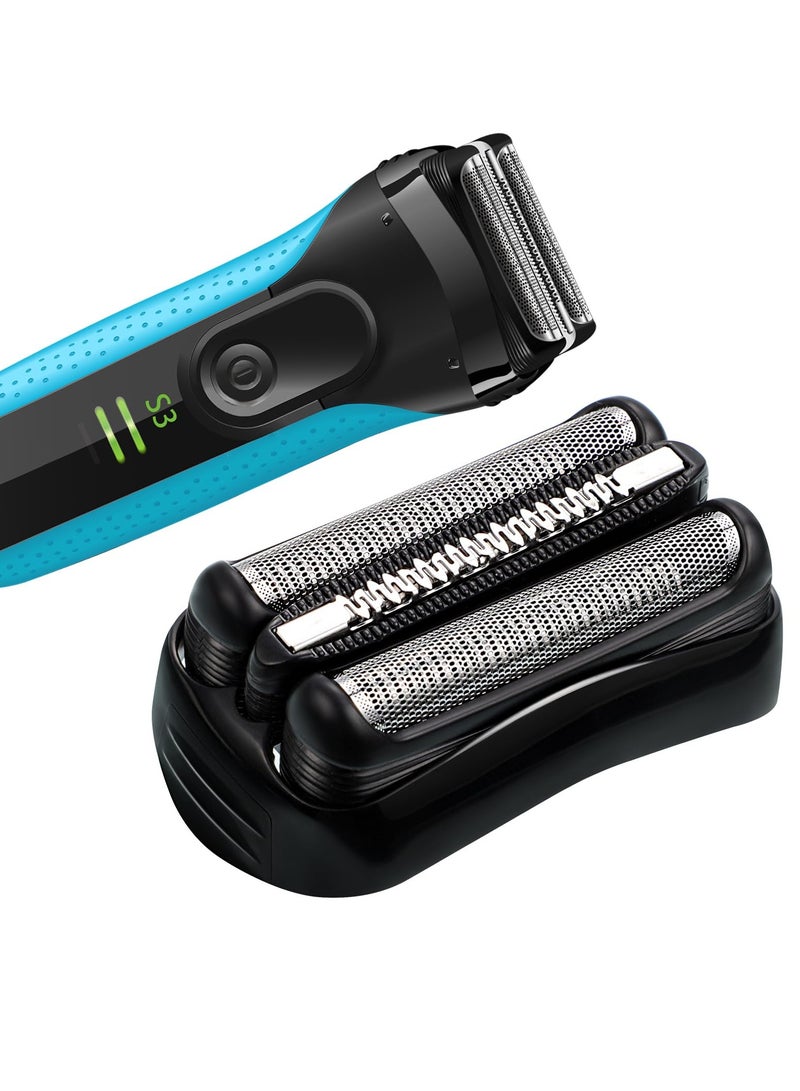 SYOSI رأس بديل لحلاقة متوافق مع جميع ماكينة حلاقة براون سلسلة 3 رأس حلاقة للرجال ماكينة حلاقة كهربائية رأس حلاقة لاسلكي يناسب 21B 3000s 3010s 3040s 3050cc 300S 310S 320S 330S 340S 360S 380S - Image 1