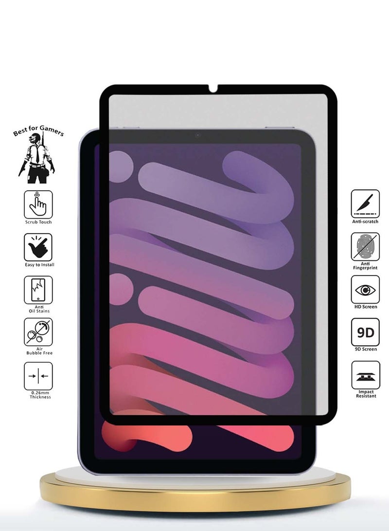 Apple iPad mini 5G (8.3 inch) (A17 Pro) 7th Generation 2024 CHAPPELINE Nano Ceramic Full Glue Full Cover Matte Flexible Screen Protector - Clear/Black