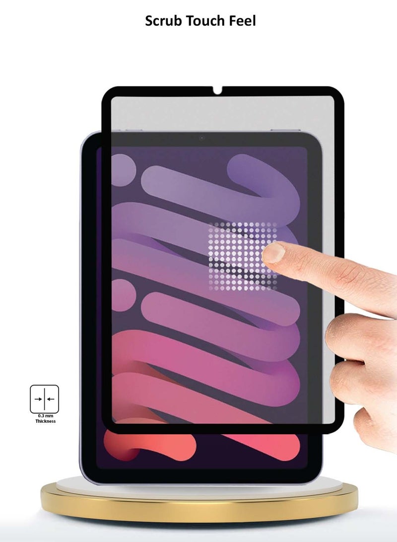 Apple iPad mini 5G (8.3 inch) (A17 Pro) 7th Generation 2024 CHAPPELINE Nano Ceramic Full Glue Full Cover Matte Flexible Screen Protector - Clear/Black