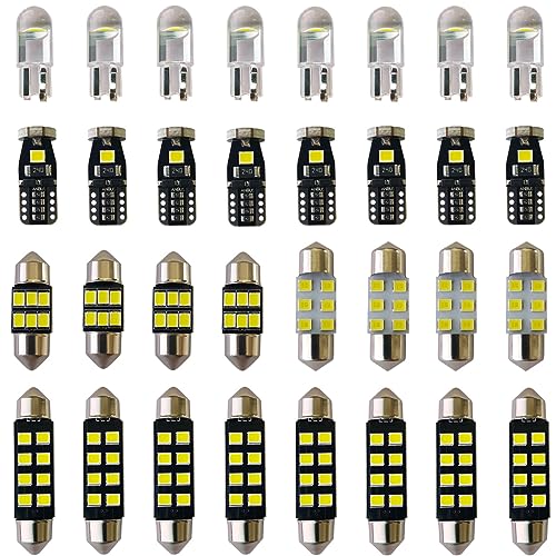 Yoper LED Bulbs Light Car Kit Set T10 28mm 31mm 42mm Festoon Replacement for Interior Dome Map Door Trunk Courtesy White Package 32 Pieces - Image 1