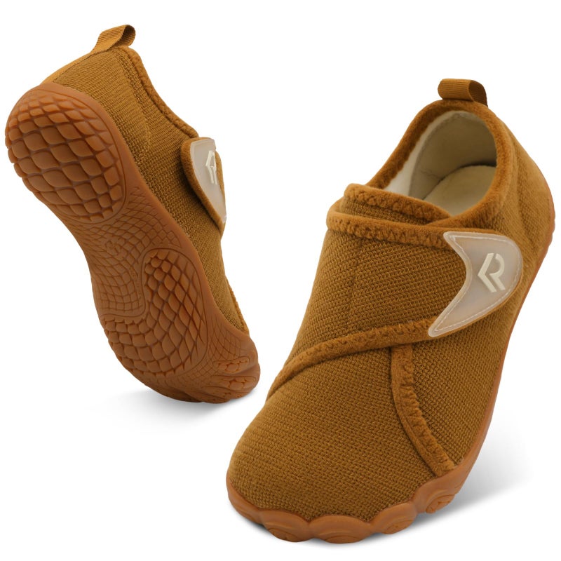 relxfeet Men's Slippers Wide Width Adjustable Orthopedic Diabetic House Shoes for Neuropathy Swollen Feet Relief Non-Slip Rubber Sole Indoor Outdoor (Brown, Size 11) - Image 1